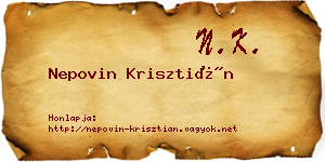 Nepovin Krisztián névjegykártya